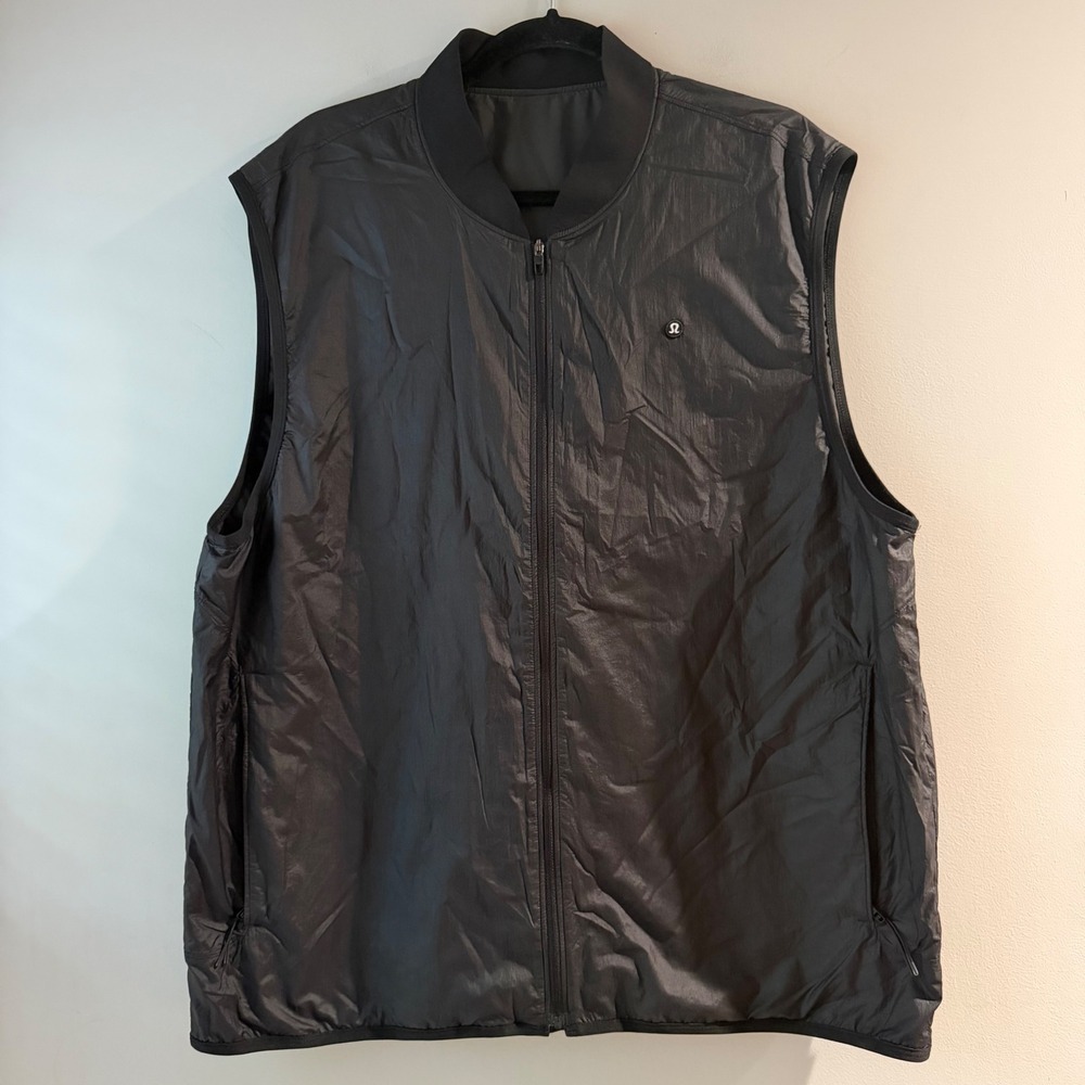 Lululemon Vest Men XL Black Windproof Golf LM3GJCS Lightweight Full Zip